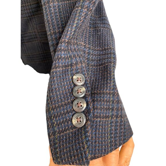 Hart Schaffner Marx for Nordstrom Mens Plaid Wool Blazer 44XL VTG EUC 7024 - Picture 5 of 15